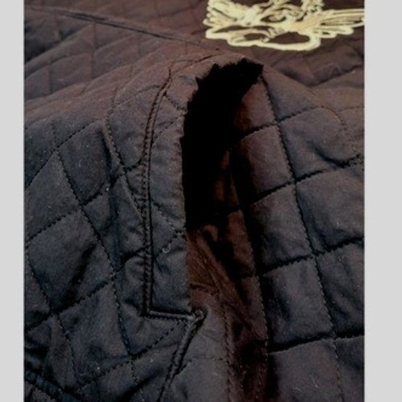 BOYS LIE Quilted Embroidered Cherub Hoodie Black Cotton Polyester Fill OS - Picture 6 of 8